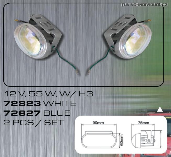 Přídavné halogenové světlo W/H3 12V 55W, bílé, sada 2 kusy