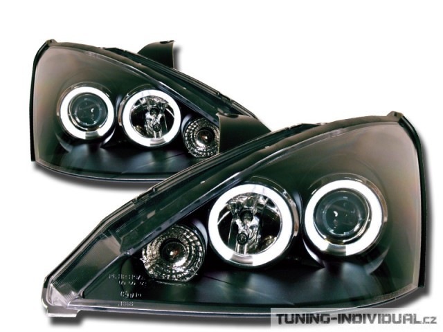 Přední světla s kroužky Ford Focus r.v. 00-04, černé provedení