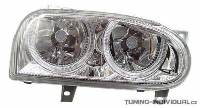 Pedn svtla Angel Eyes VW Golf 3 r.v. 91-97 chromov, pr