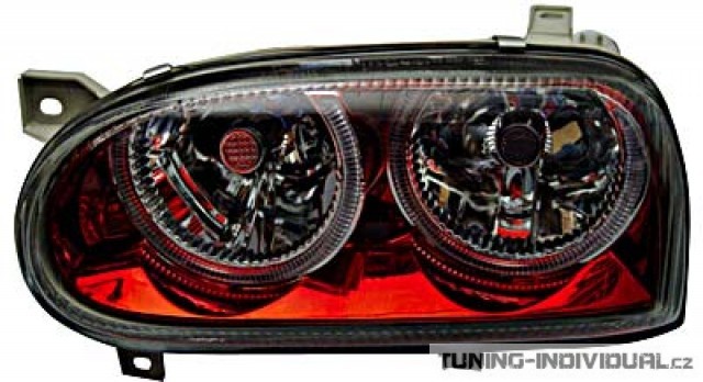 Pedn svtla Angel Eyes VW Golf 3 r.v. 91-97 erven chrom, pr